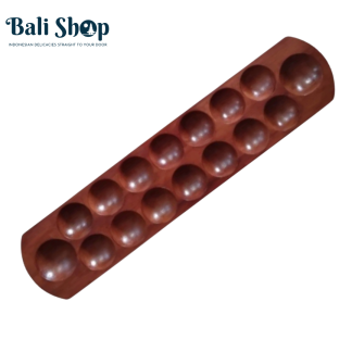 Dakon Congklak Kayu (termasuk 120 biji kerang) - Merah Akasia