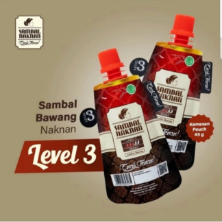 NAKNAN Sambal Bawang Level 3 (PEDAS) Pouch 45gr