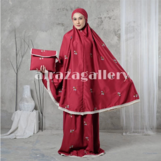 DZAFIRA Women Prayer Set with flower embroidery (various colours) - mukena dewasa